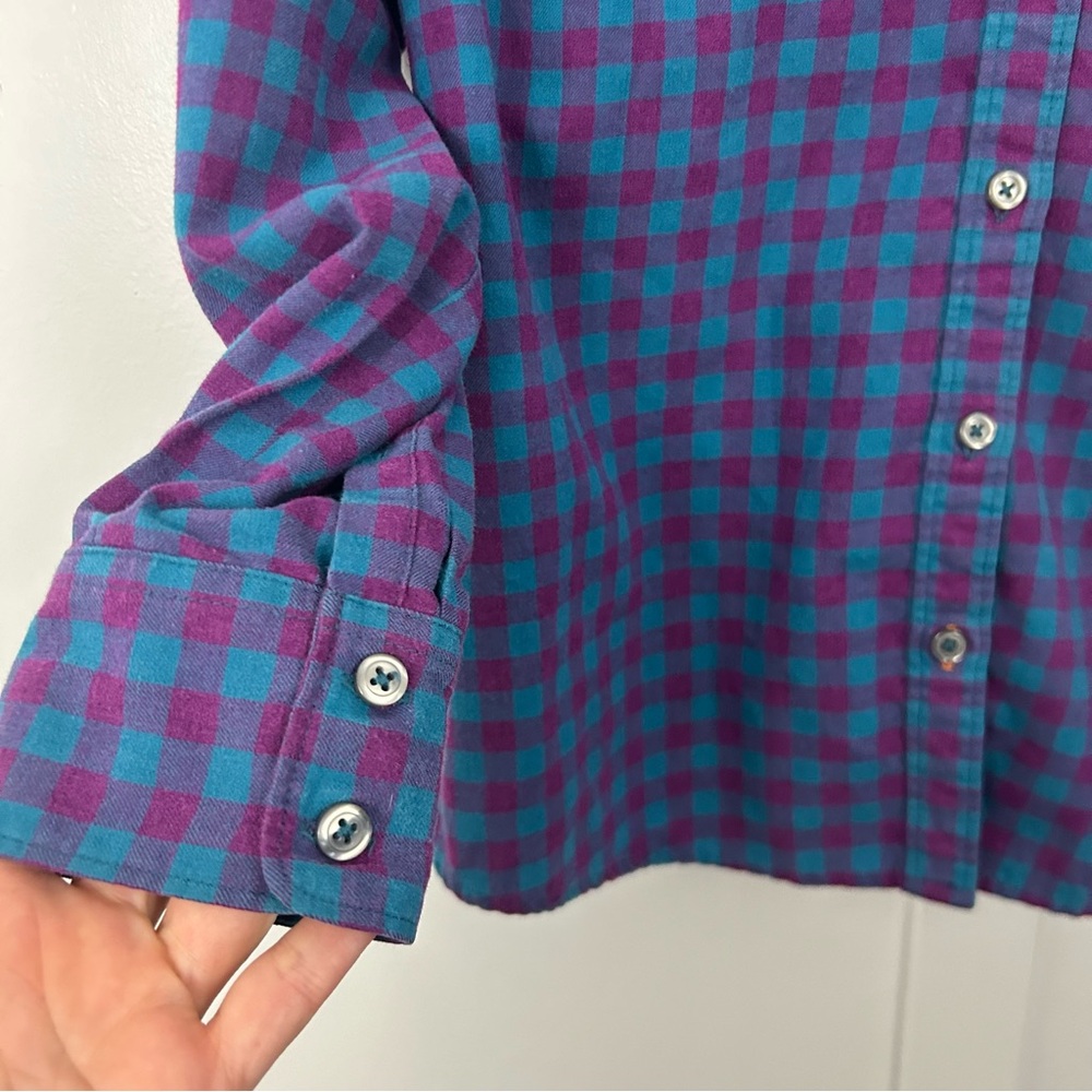Orvis womens top button down blue purple gingham size M - Picture 3 of 7